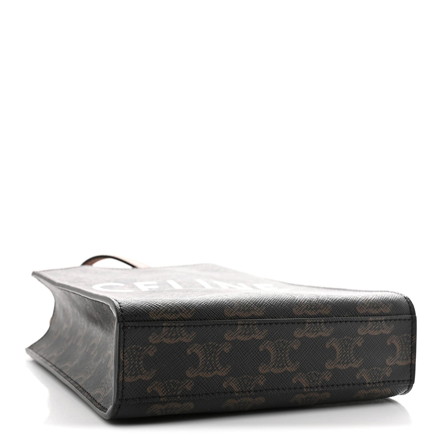 Triomphe Canvas Calfskin Mini Vertical Cabas Tan