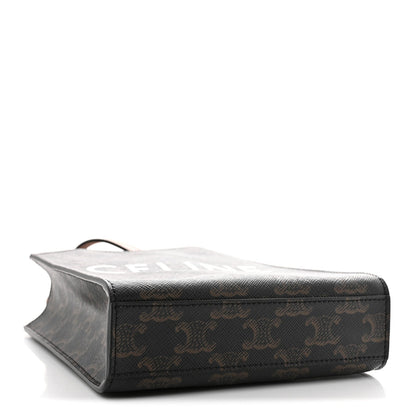 Triomphe Canvas Calfskin Mini Vertical Cabas Tan