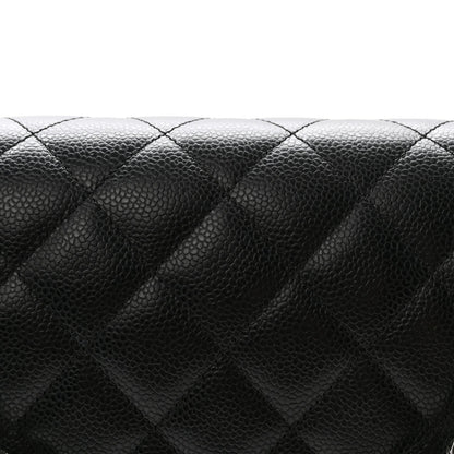 Caviar Quilted Maxi Double Flap Black