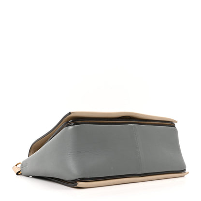 Shiny Smooth Calfskin Medium Frame Shoulder Bag Grege Storm