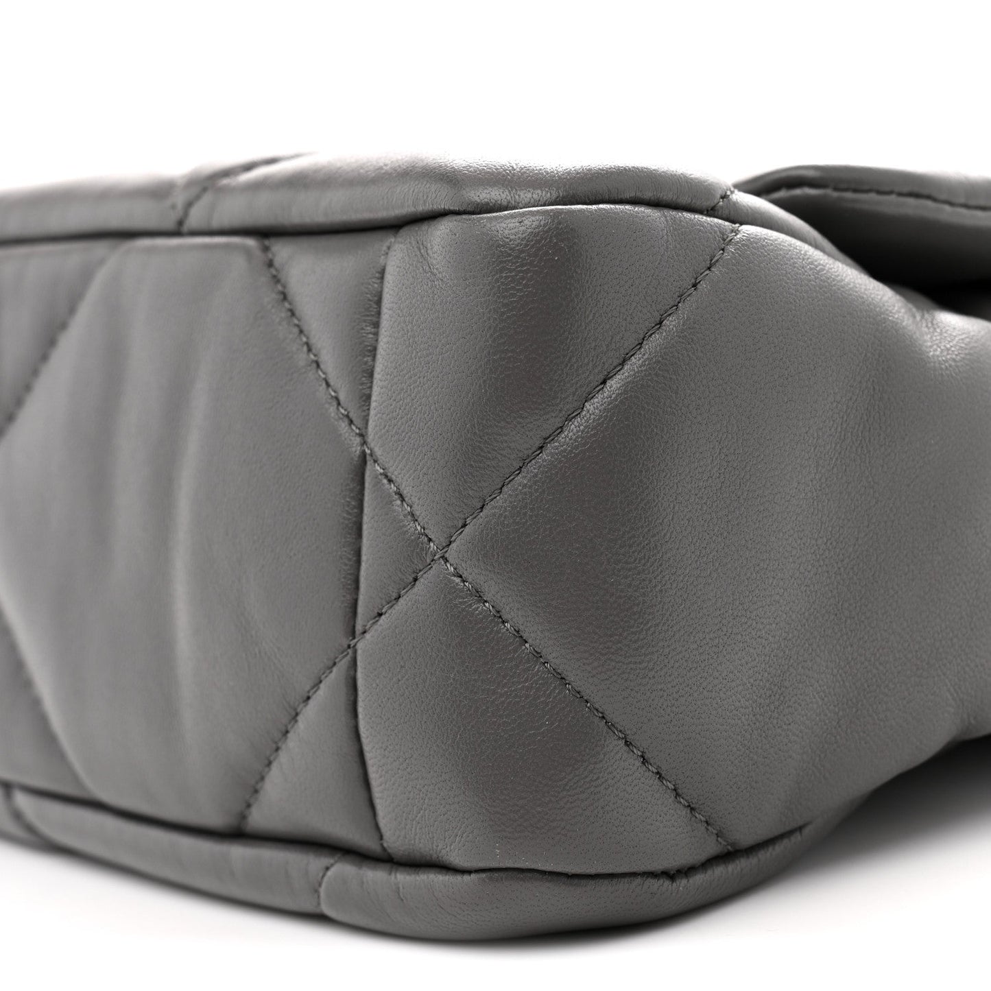 Lambskin Quilted Medium Chanel 19 Flap Dark Grey
