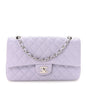 Caviar Quilted Medium Double Flap Light Purple