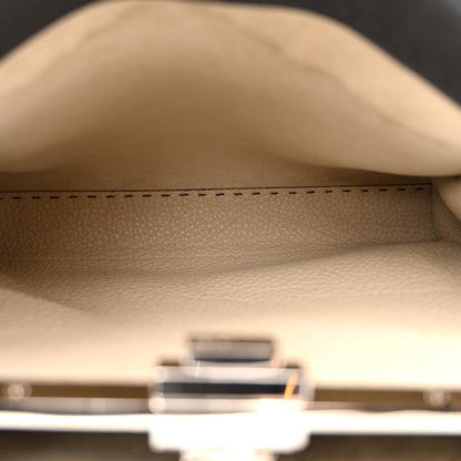 Cuoio Romano Selleria Bi-Color Medium Peekaboo Iconic Satchel Asfalto Latte