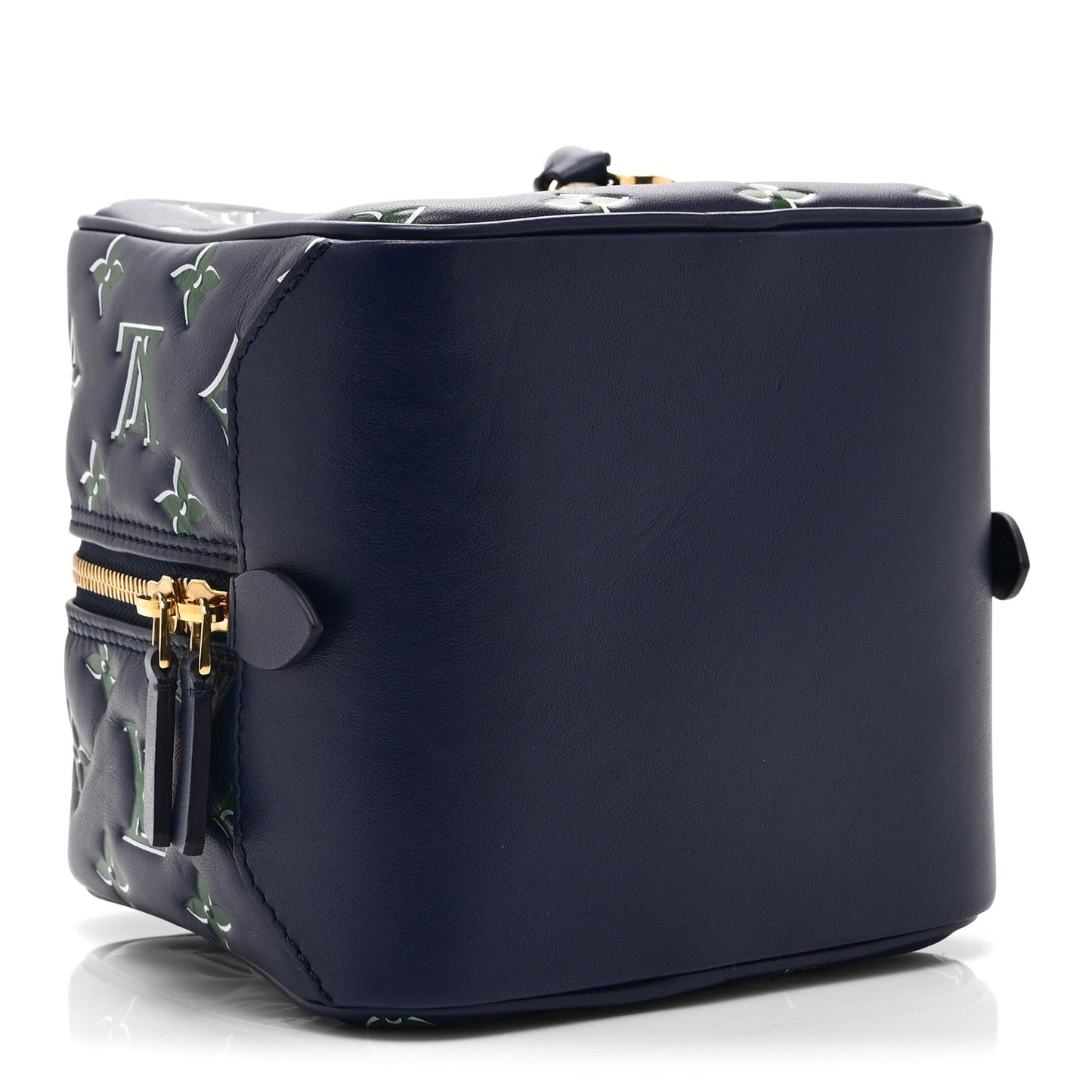Lambskin Embossed Monogram Square Bag Blue Green