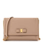 Printed Calfskin Ginny Shoulder Bag Beige