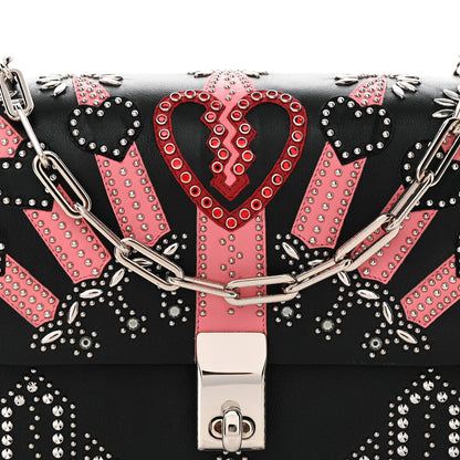 Vitello Loveblade Embellished Chain Flap Bag Black Multicolor