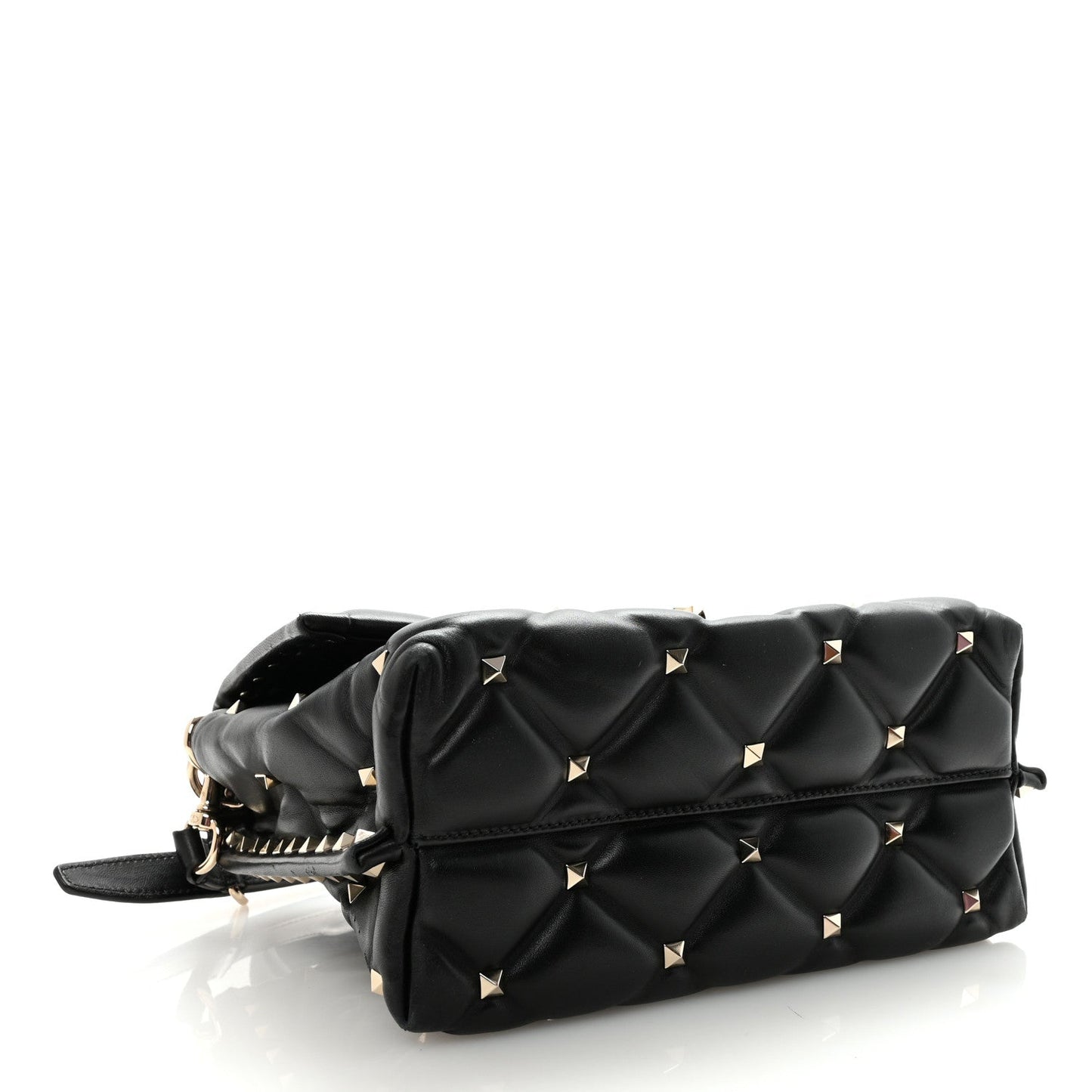 Lambskin VLTN Print Candystud Top Handle Bag Black