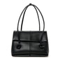 Calfskin Medium Falcon Shoulder Bag Black