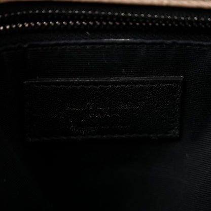 Crinkled Calfskin Matelasse Monogram Medium Niki Chain Satchel Gold Sand
