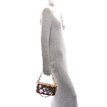 LV X TM Monogram Cherry Blossom Pochette Accessories Sakura Brown