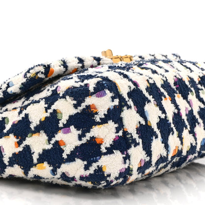 Tweed Quilted Medium Chanel 19 Flap Ecru Navy Blue Multicolor