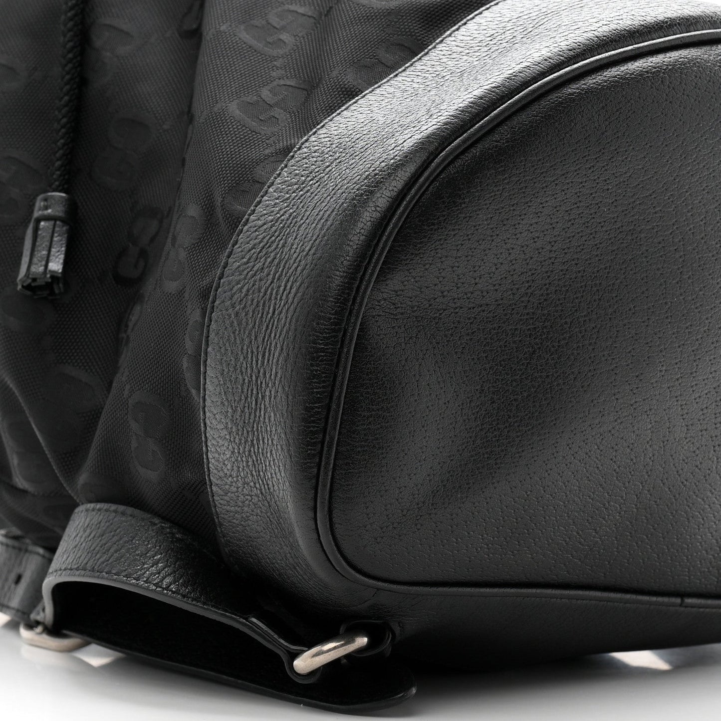 Econyl Nylon Monogram Off The Grid Drawstring Bucket Backpack Black