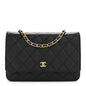 Caviar Quilted Wallet on Chain WOC Black