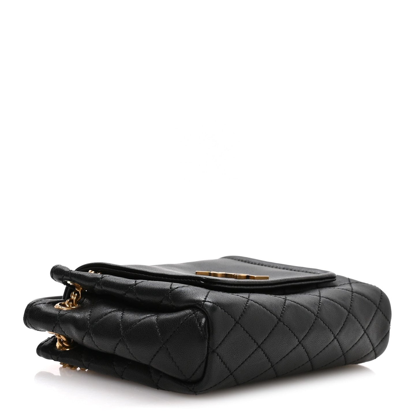 Lambskin Quilted Monogram Mini Nolita Black