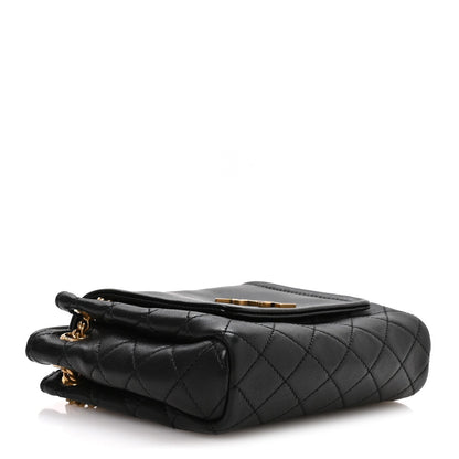 Lambskin Quilted Monogram Mini Nolita Black