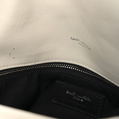 Lambskin Quilted Medium Loulou Puffer Monogram Chain Satchel Crema Soft