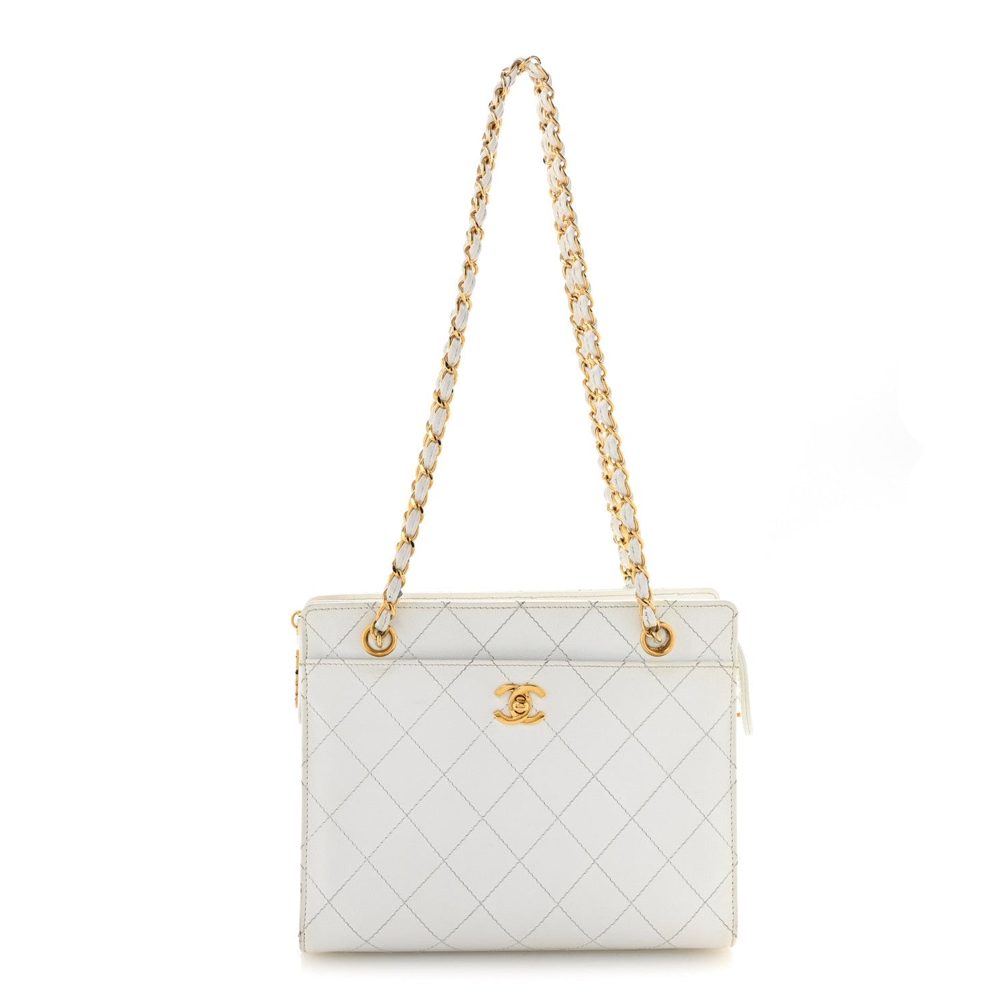 Caviar Quilted Shoulder Bag White