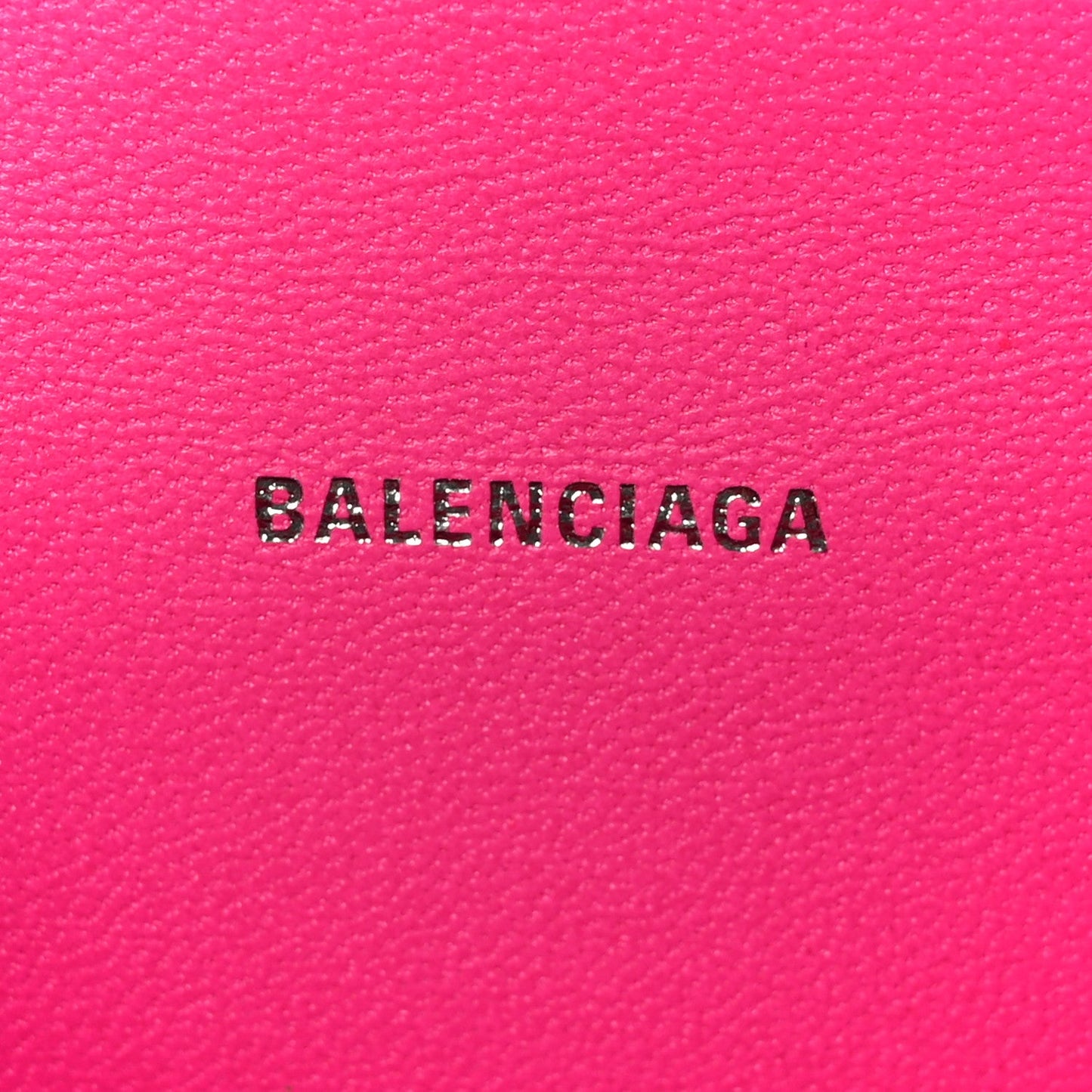 Shiny Box Calfskin Hourglass Top Handle Bag XS Acid Fuchsia