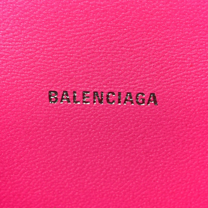 Shiny Box Calfskin Hourglass Top Handle Bag XS Acid Fuchsia