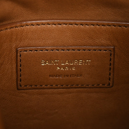 Faux Fur Lambskin Bucket Bag Brown Chocolate