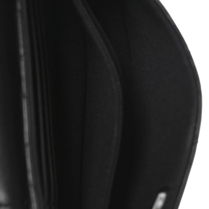 Lambskin Quilted Phone Holder Flap Black
