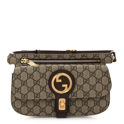 GG Supreme Monogram Textured Dollar Calfskin Blondie Belt Bag Beige Ebony New Acero