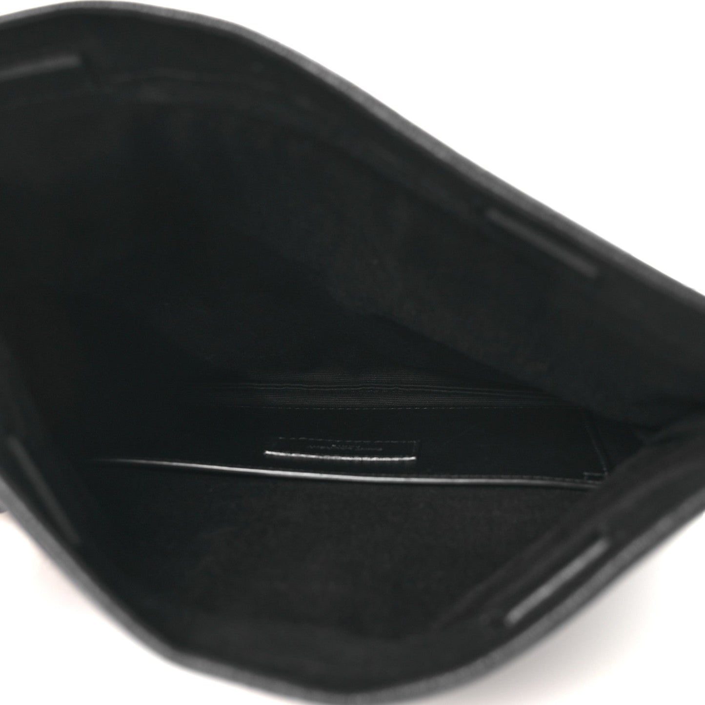 Calfskin Crocodile Embossed West Hollywood Monogram Fold Over Clutch Black