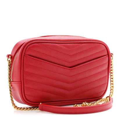 Grain De Poudre Matelasse Monogram Mini Lou Camera Bag Eros Red