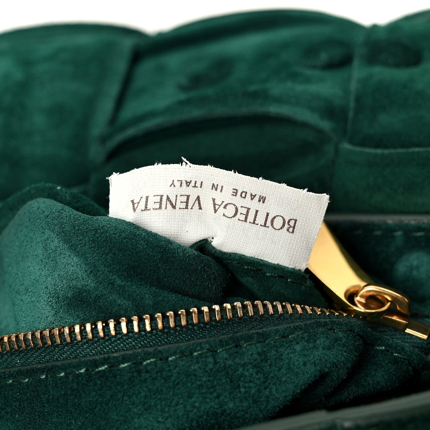 Suede Maxi Intrecciato Padded Chain Cassette Crossbody Bag Emerald Green