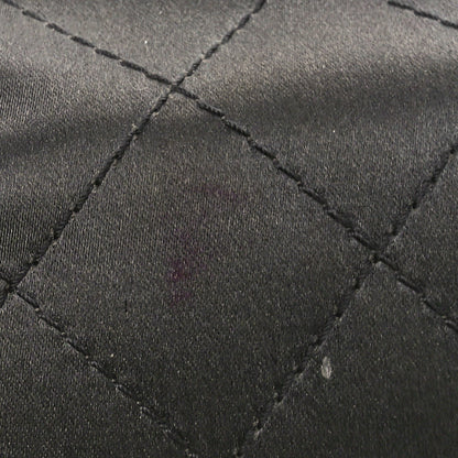 Satin Quilted Crystal CC Square Flap Grey