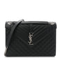 Grain De Poudre Textured Mixed Matelasse Large Triquilt Monogram Satchel Black