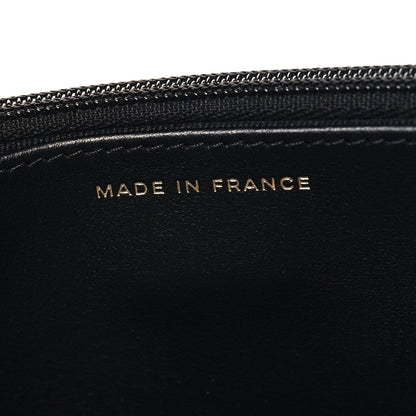Caviar Quilted Enamel Coco Casino Wallet On Chain WOC Black