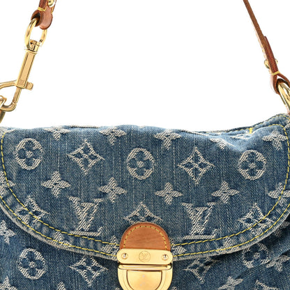Monogram Denim Mini Pleaty Blue