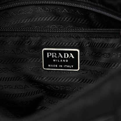 Tessuto Nylon Saffiano Flat Messenger Bag Black