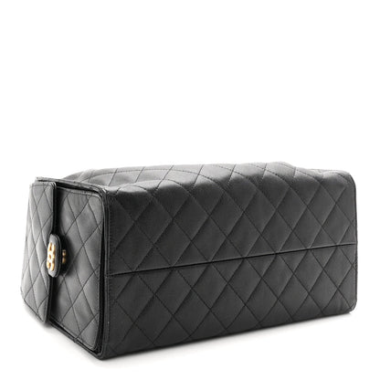 Caviar Quilted Medium Chanel 25 Handbag Black