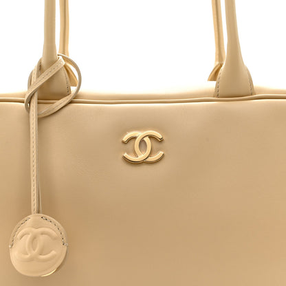 Calfskin Large Bowling Bag Beige