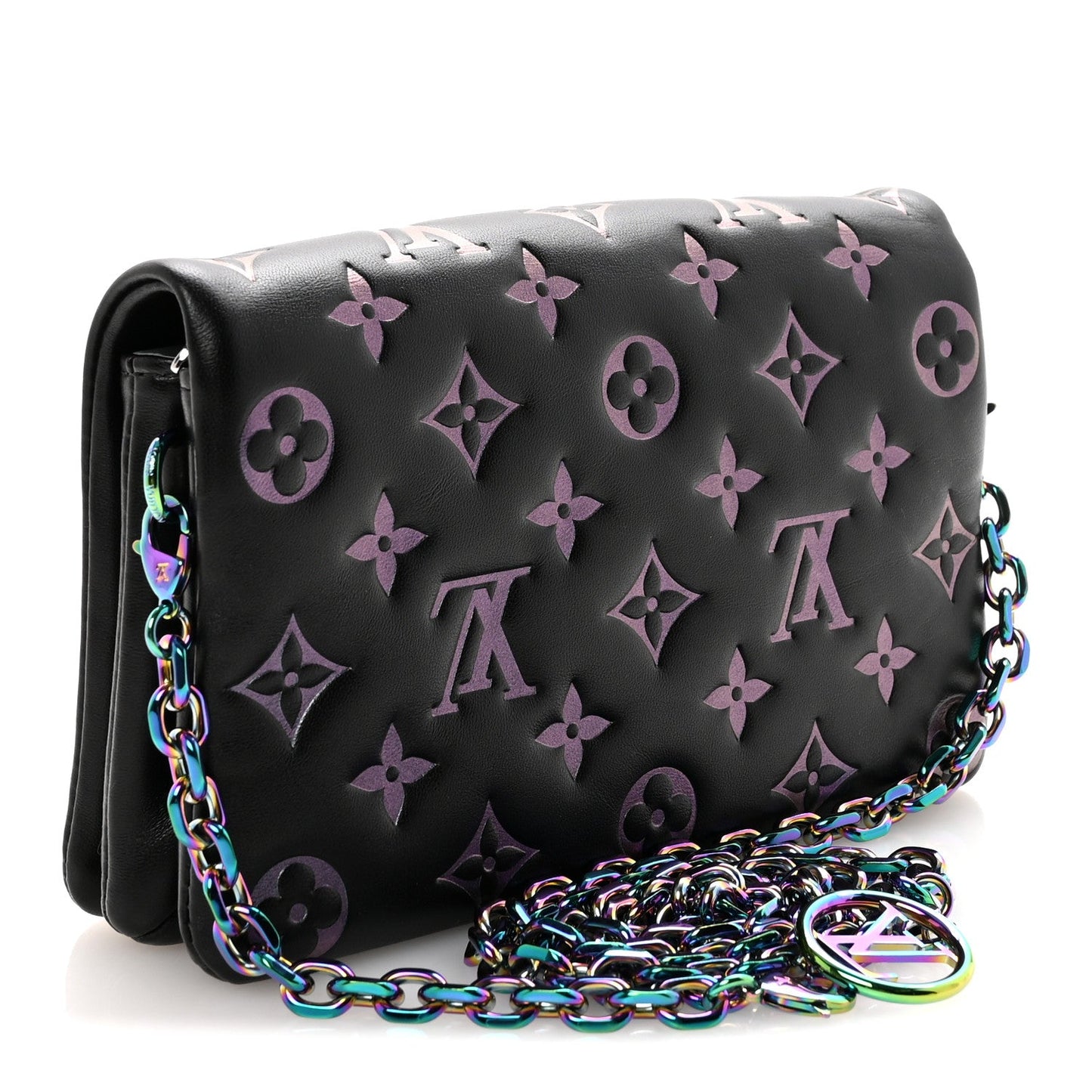 Lambskin Embossed Monogram Scarabeo Pochette Coussin Black