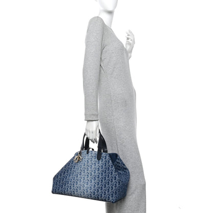 DIOR Denim Jacquard Oblique Large Toujours Blue