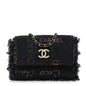 Denim Quilted Denim Mood Clutch With Chain Black Multicolor