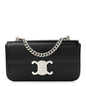 Shiny Calfskin Triomphe Chain Shoulder Bag Black
