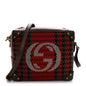 Cotton Wool Textured Calfskin Houndstooth Woven Square Messenger Bag Red Green Ivory Multicolor New Acero
