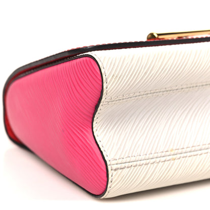 Epi Twist Shoulder Bag MM Coquelicot Hot Pink White