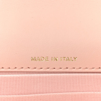 Crumpled Calfskin Quilted Braided CC Mini Flap Light Pink