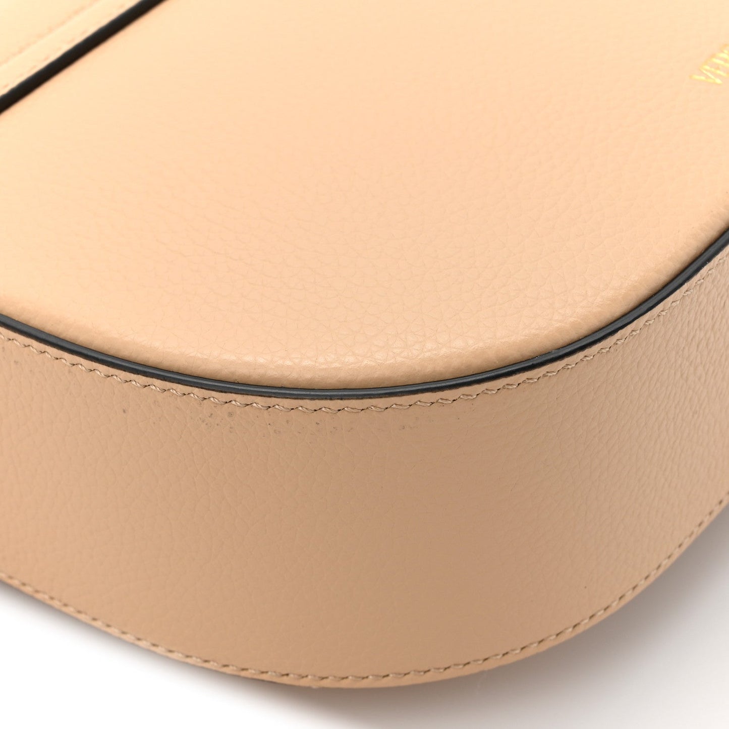Grained Calfskin Virtus Shoulder Bag Beige