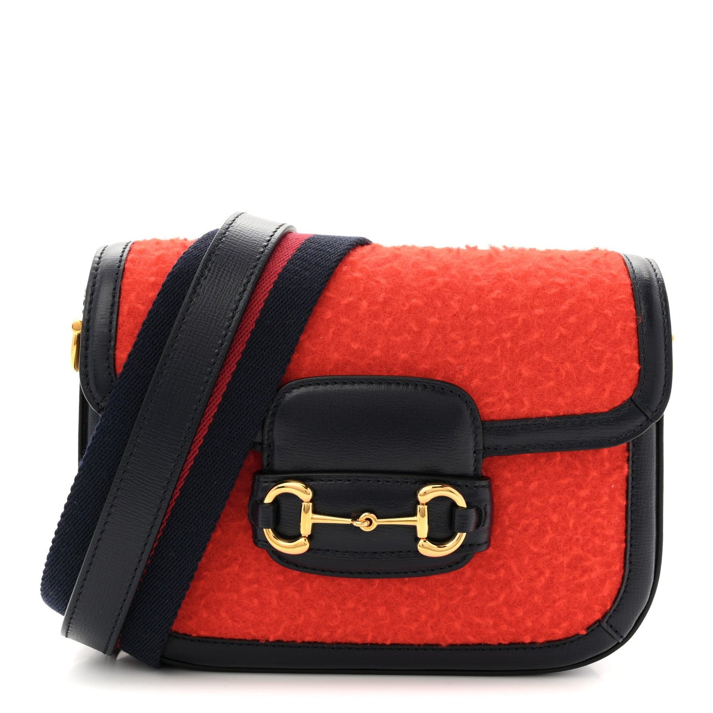 Casy Wool Azalea Calfskin Mini Horsebit 1955 Shoulder Bag Bitter Sweet Blue