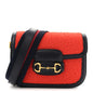 Casy Wool Azalea Calfskin Mini Horsebit 1955 Shoulder Bag Bitter Sweet Blue