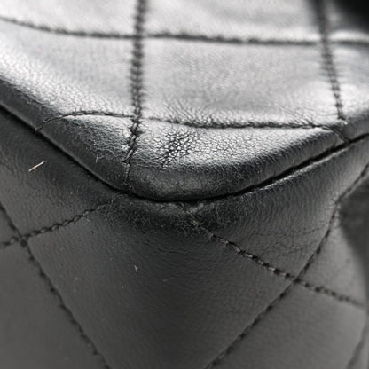 Lambskin Quilted Small Double Flap Black