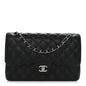 Caviar Quilted Jumbo Double Flap Black
