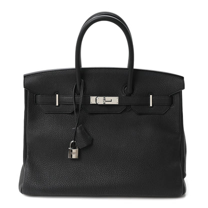 Togo Birkin 35 Black Bleu Agate
