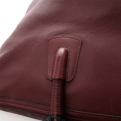 Grained Calfskin Duffle Bag Burgundy